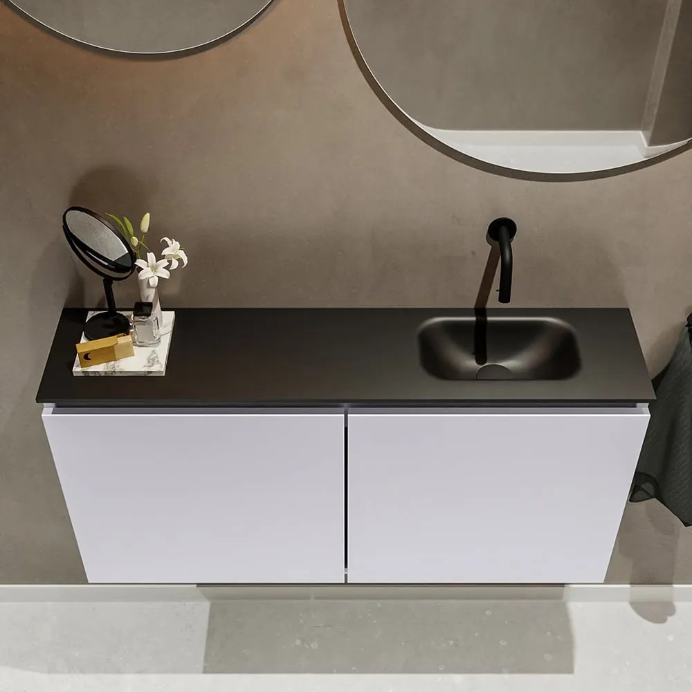 Mondiaz Ture 100cm toiletmeubel cale met wastafel urban rechts geen kraangat