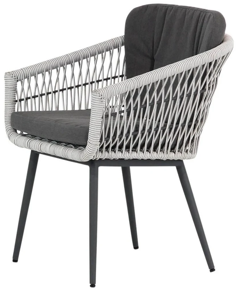 Tuinset Ronde Tuintafel 6 personen 140 cm Rope Wit Lifestyle Garden Furniture Western/Graniet