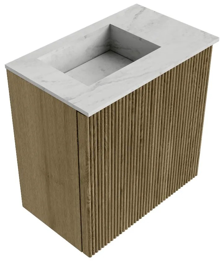 Mondiaz Joya DLux 40cm toiletmeubel dusk met wastafel faye links zonder kraangat opalo