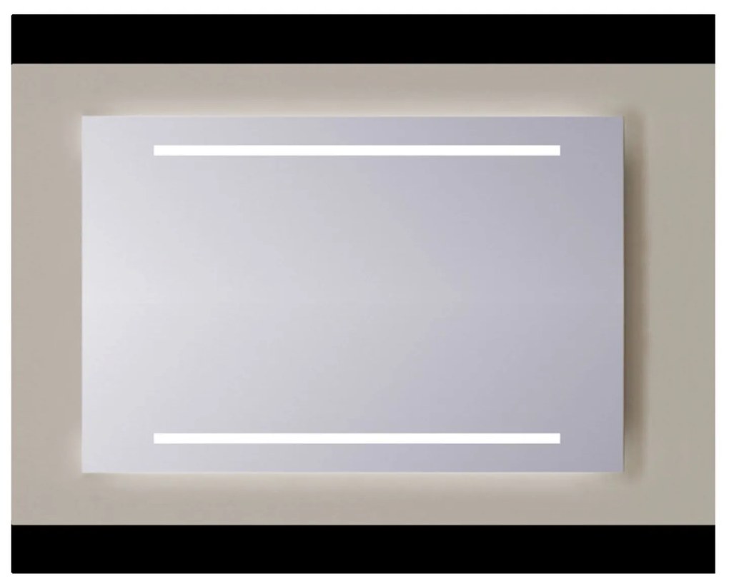 Spiegel Sanicare Q-mirrors Zonder Omlijsting 60 x 85 cm 2x Cold White LED PP Geslepen
