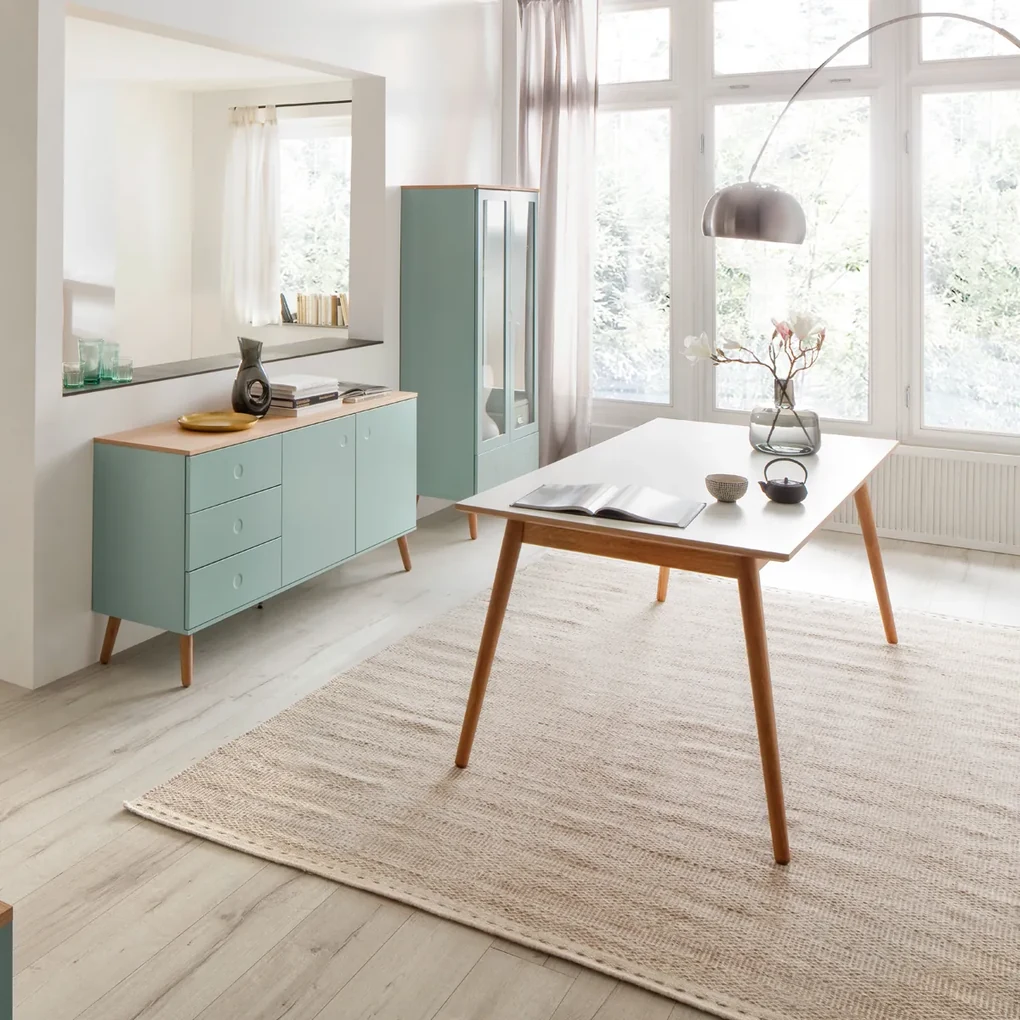 Tenzo Dot Scandinavisch Dressoir Groen Met Eiken - 162x43x79cm.