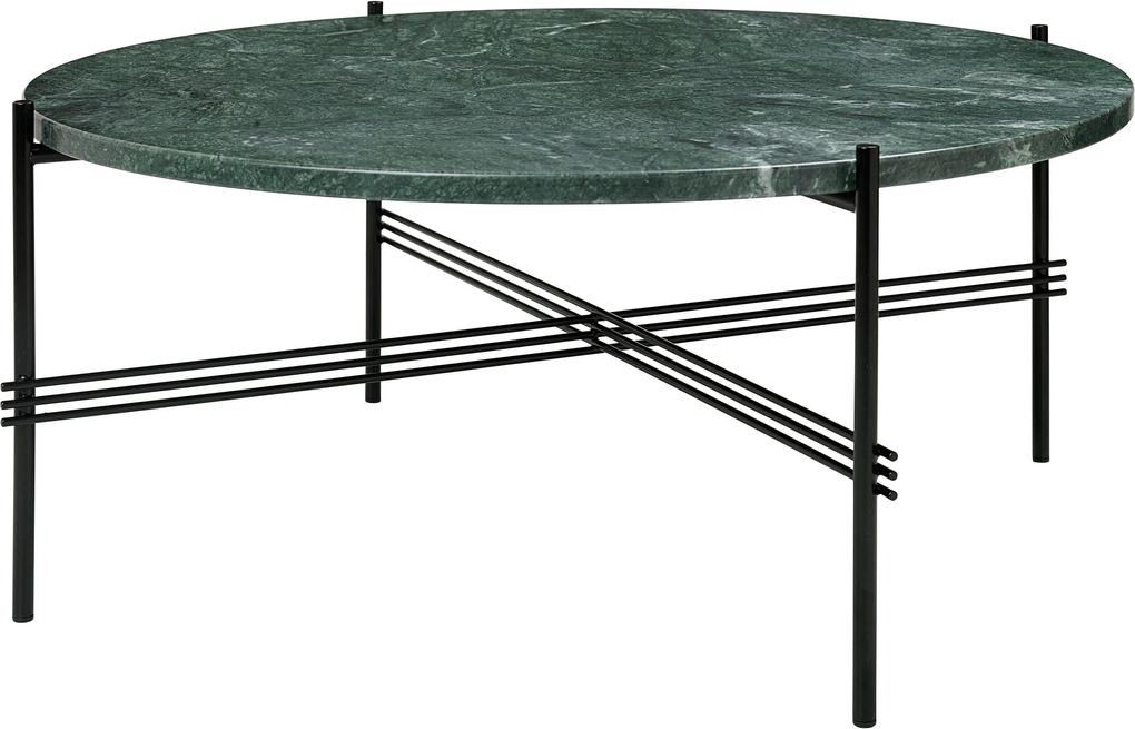 Gubi TS Table salontafel zwart onderstel groen marmer 80