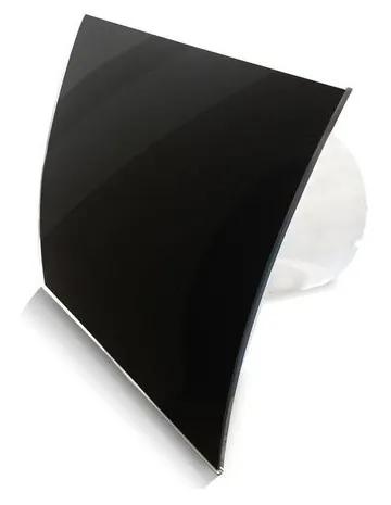 Badkamer Ventilator Pro Design Standaard 100mm 105 m3 Gebogen Glas Zwart Glans