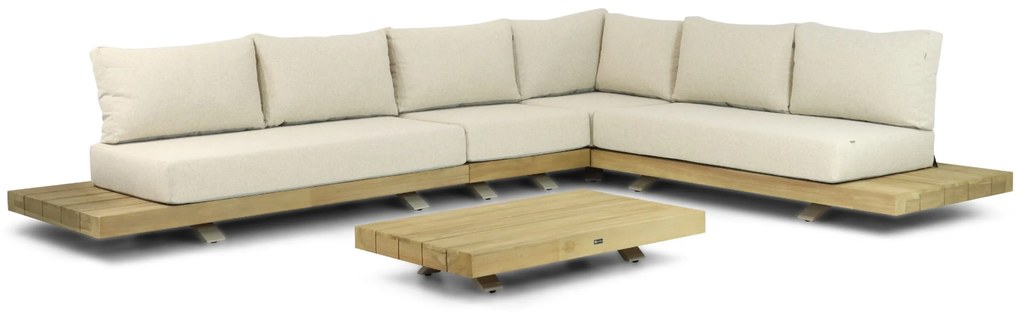 Hoek loungeset 6 personen Teak Taupe Santika Furniture Santika