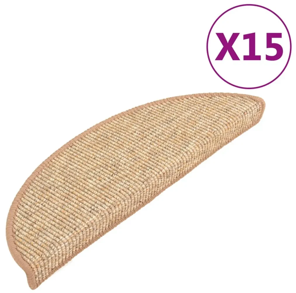 vidaXL Trapmatten zelfklevend 15 st 56x20 cm lichtbruin
