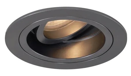 Set van 6 Moderne inbouwspot gunmetal GU10 50mm rond kantelbaar - Chuck