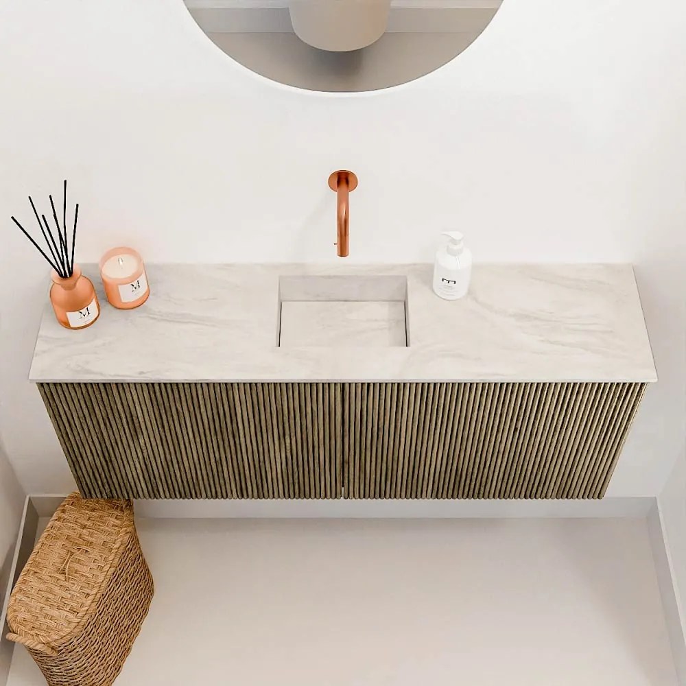 Mondiaz Joya DLux 100cm toiletmeubel dusk met wastafel faye midden zonder kraangat ostra