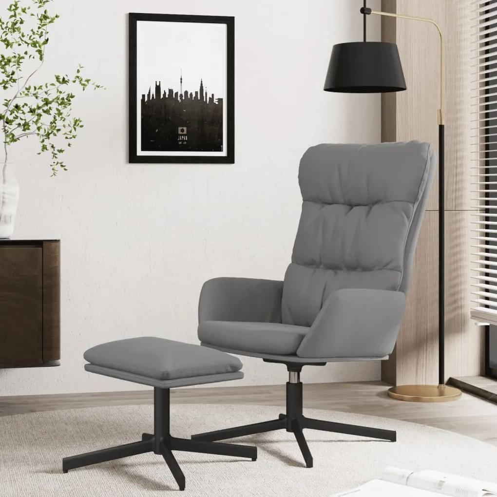 vidaXL Relaxstoel met voetenbank kunstleer antracietkleurig