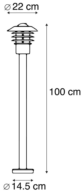 Moderne buitenlamp zwart 100 cm IP44 - Prato