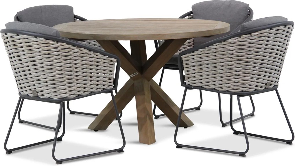 4 Seasons Outdoor Bo/Sand City 120 cm dining tuinset 5-delig