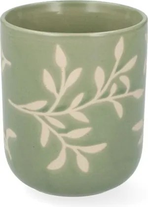 Beker, steengoed, donkergroen, takjes, 280 ml