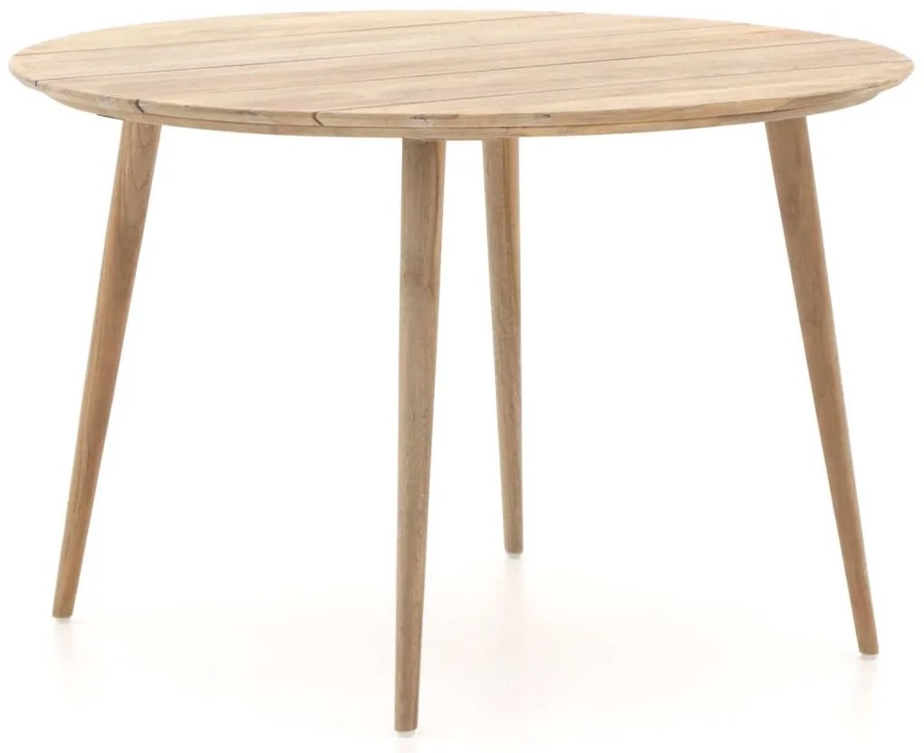 Tuin eettafel ROUGH | Rond  | Tuintafel Teakhout | Ø115cm | 4 personen | Kees Smit Tuinmeubelen