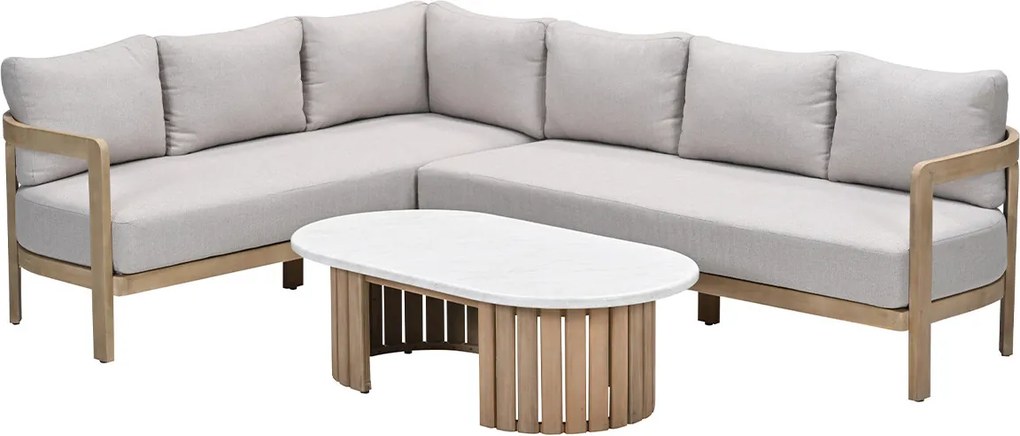 Garden Impressions Sirocco loungeset 3-delig links - acacia - grey sand