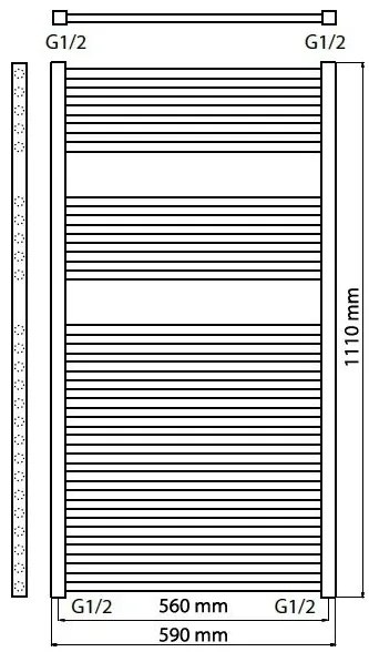 Haceka Sahara handdoek radiator 111x59cm wit