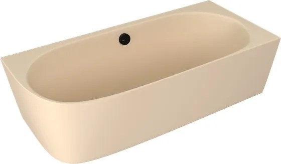 Polysan Sussi halfvrijstaand bad rechts mineraalmarmer 160x70cm beige mat