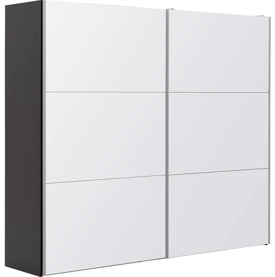 Goossens Kledingkast Easy Storage Sdk, 253 cm breed, 220 cm hoog, 2x 3 paneel glas schuifdeuren