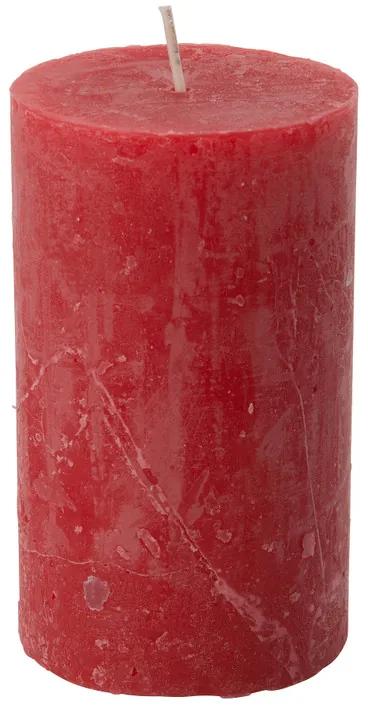 Kaars rustiek - rood - 7x12 cm