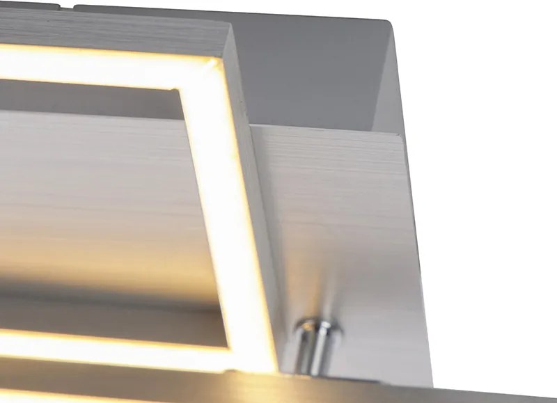 Plafondlamp langwerpig staal 3-staps dimbaar - Plazas Novo