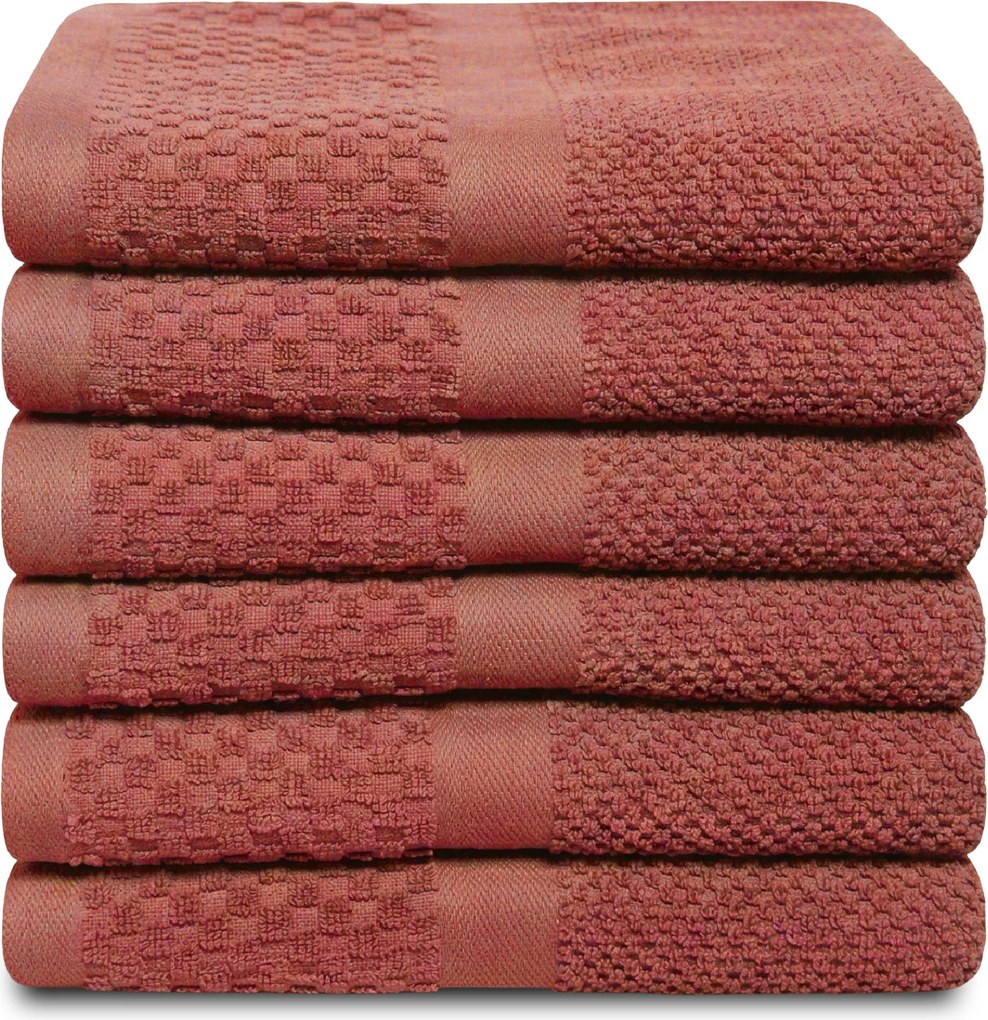 Handdoek Soft Popcorn Collectie – 6 stuks – 50×90 – oudroze