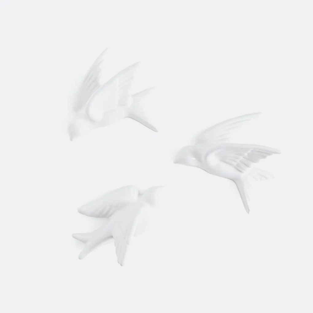 Set van 3 zwaluwen in aardewerk, Paolina