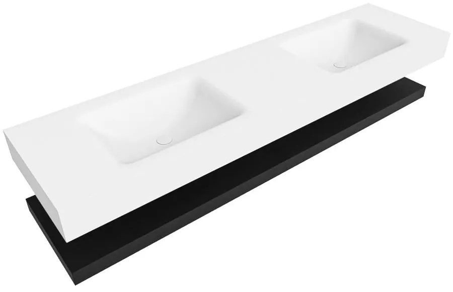 Zaro Alan badmeubel 180cm met planchet urban en vrijhangende wastafel cloud dubbel zonder kraangat talc