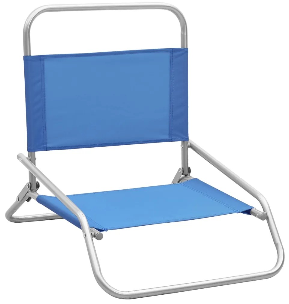 vidaXL Strandstoelen 2 st inklapbaar stof blauw