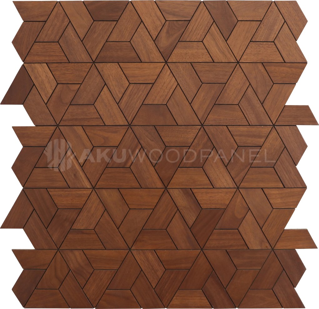 Decoratief Houten Wandpaneel | Aster   Smoked Brown | 60×60 cm | Amerikaans Notenhout