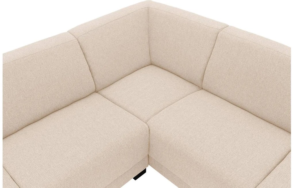 Goossens Bank My Style beige, stof, 2,5-zits, stijlvol landelijk met chaise longue rechts