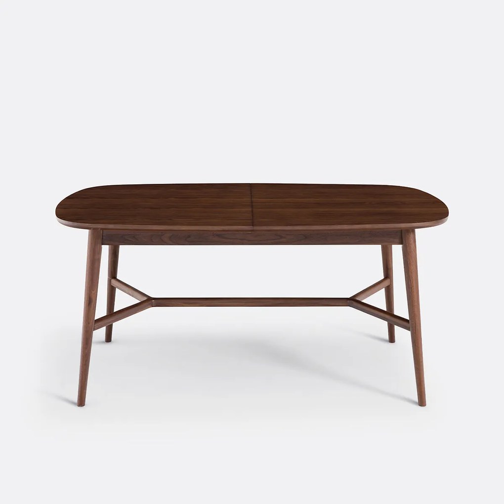 Uitschuifbare eettafel, walnoot en fineer, 6 tot 8 couverts, YVAN