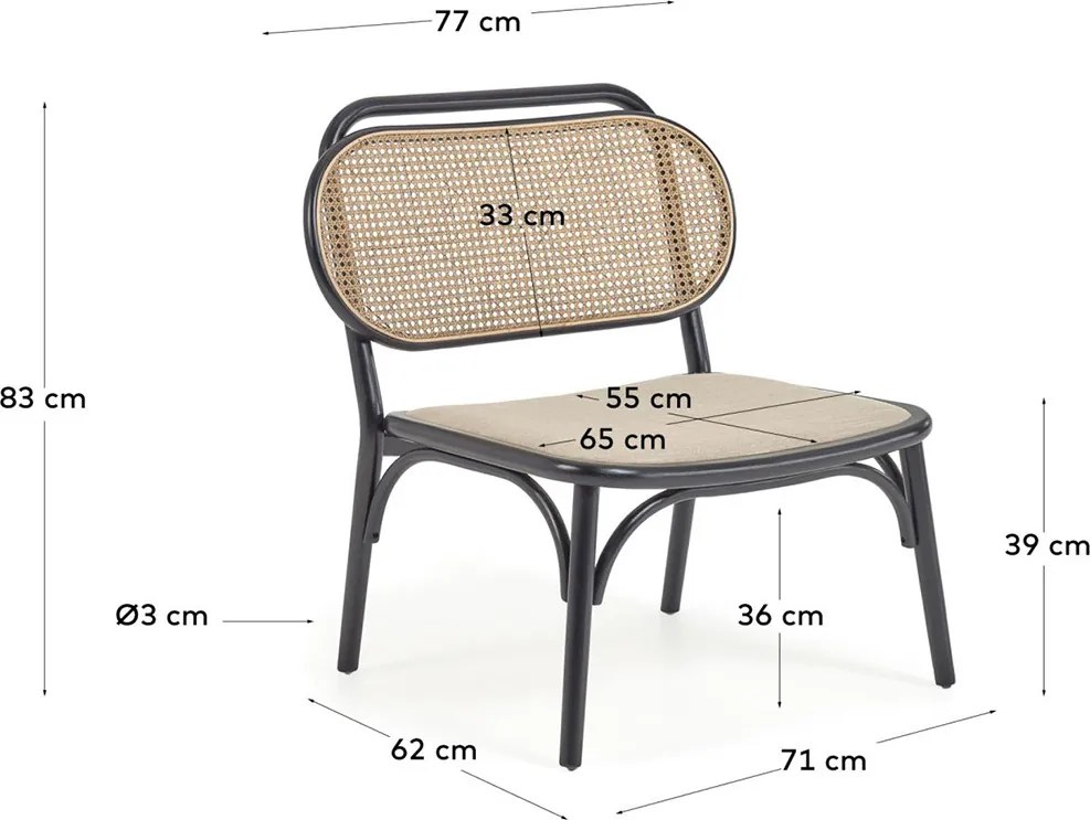 Retro Webbing Fauteuil Zwart