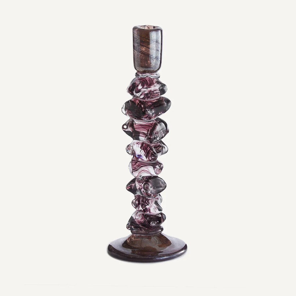 Handgeblazen glazen kandelaar, H35 cm, Qimera
