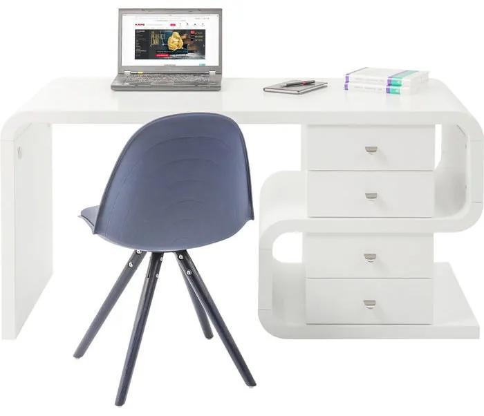 Kare Design Bureau White Club Snake Desk - B150 X D70 X H76 Cm - Mat Wit