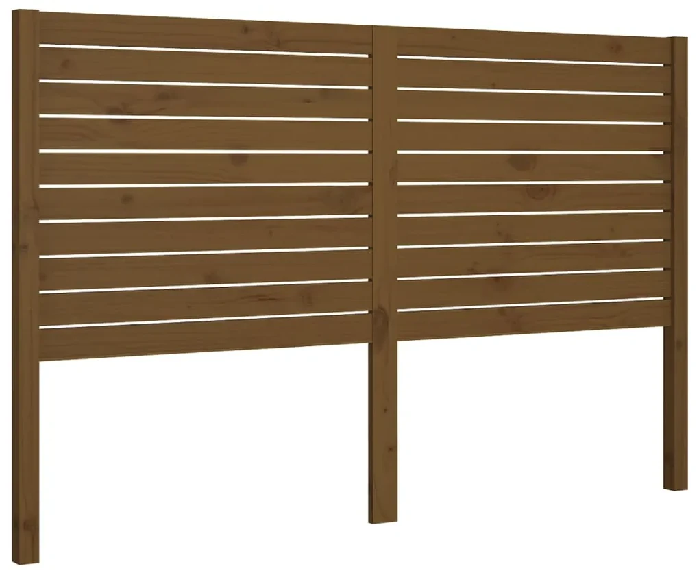 vidaXL Hoofdbord 206x4x100 cm massief grenenhout honingbruin