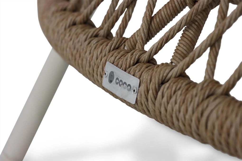 Stoel en Bank Loungeset 5 personen Wicker/Aluminium/Aluminium/wicker Taupe Coco Bali
