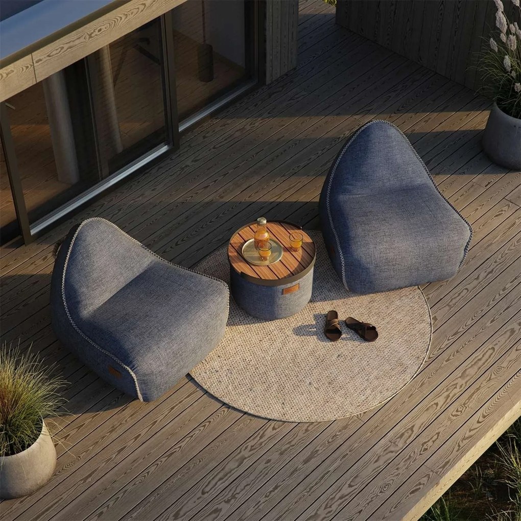 Cobana Lounge Stoel & Pouf Outdoor - Kirra Indigo