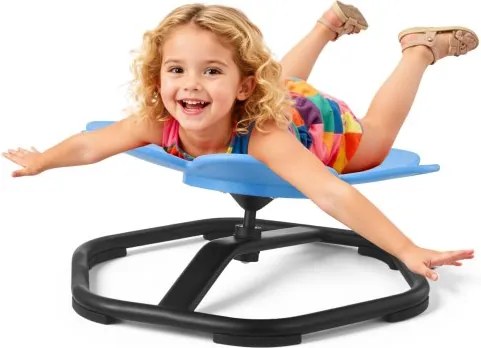VEVOR Kinderdraaistoel, Sensorische draaistoel in bloemvorm, Draagvermogen 100 kg, Sensorisch speelgoed met antislip metalen voet, Bevordert coördinatie, evenwicht en concentratie, Blauw