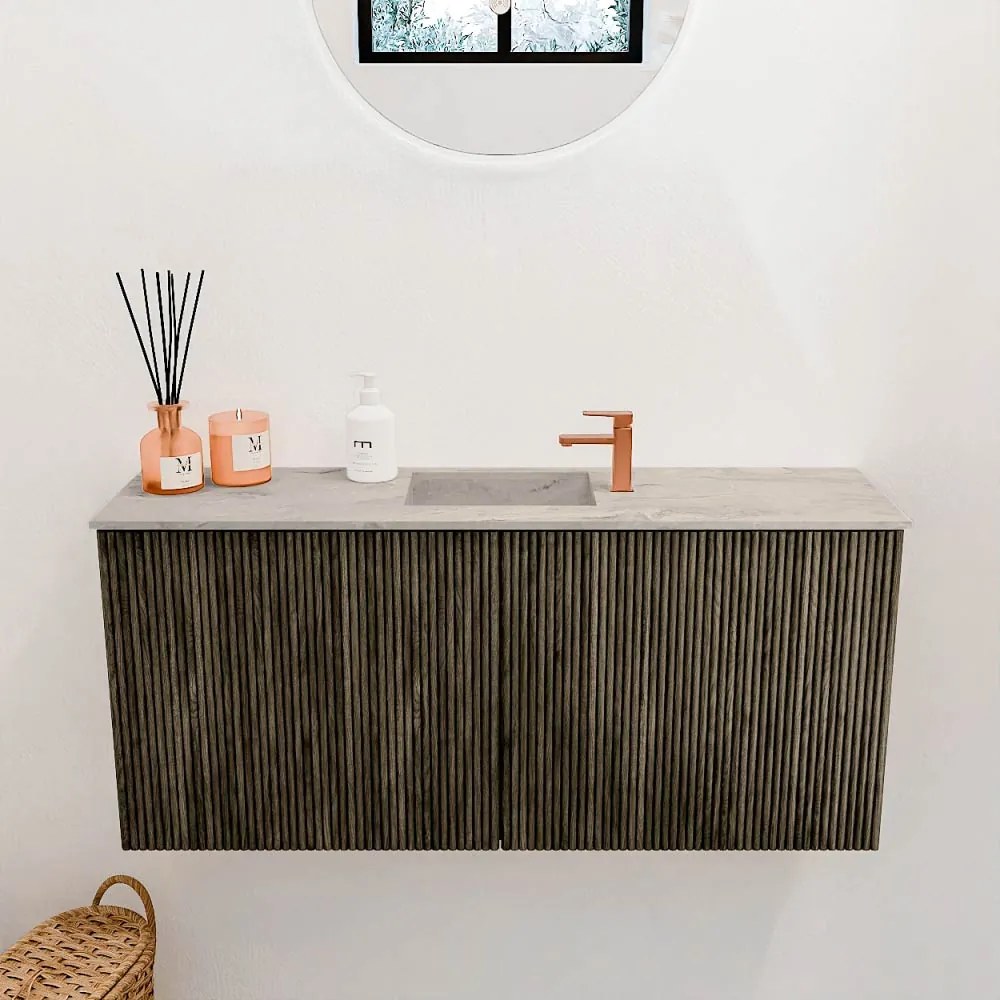 Mondiaz Joya DLux 90cm toiletmeubel shadow met wastafel faye midden 1 kraangat glace