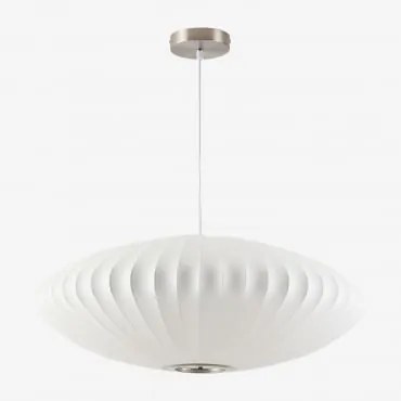 Hanglamp Van Kunstzijde En Ijzer Worel Ø62 Cm - Sklum