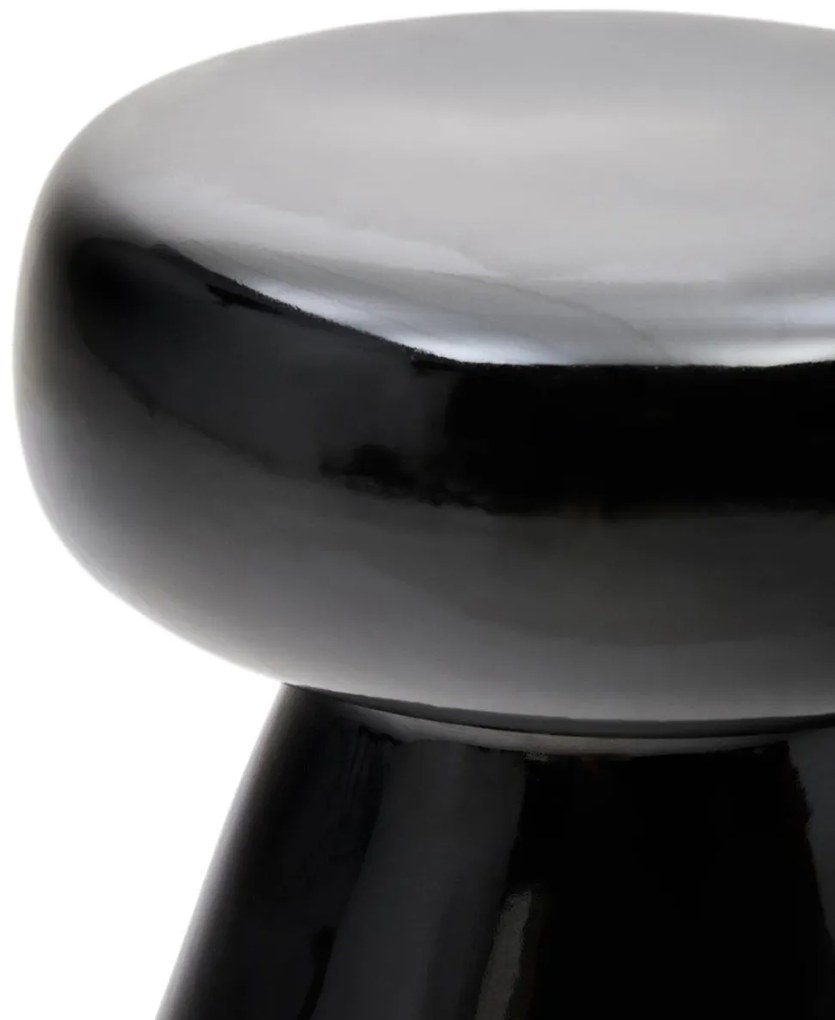 Kave Home Manya Glanzende Bijzettafel Zwart Keramiek - 38 X 38cm.