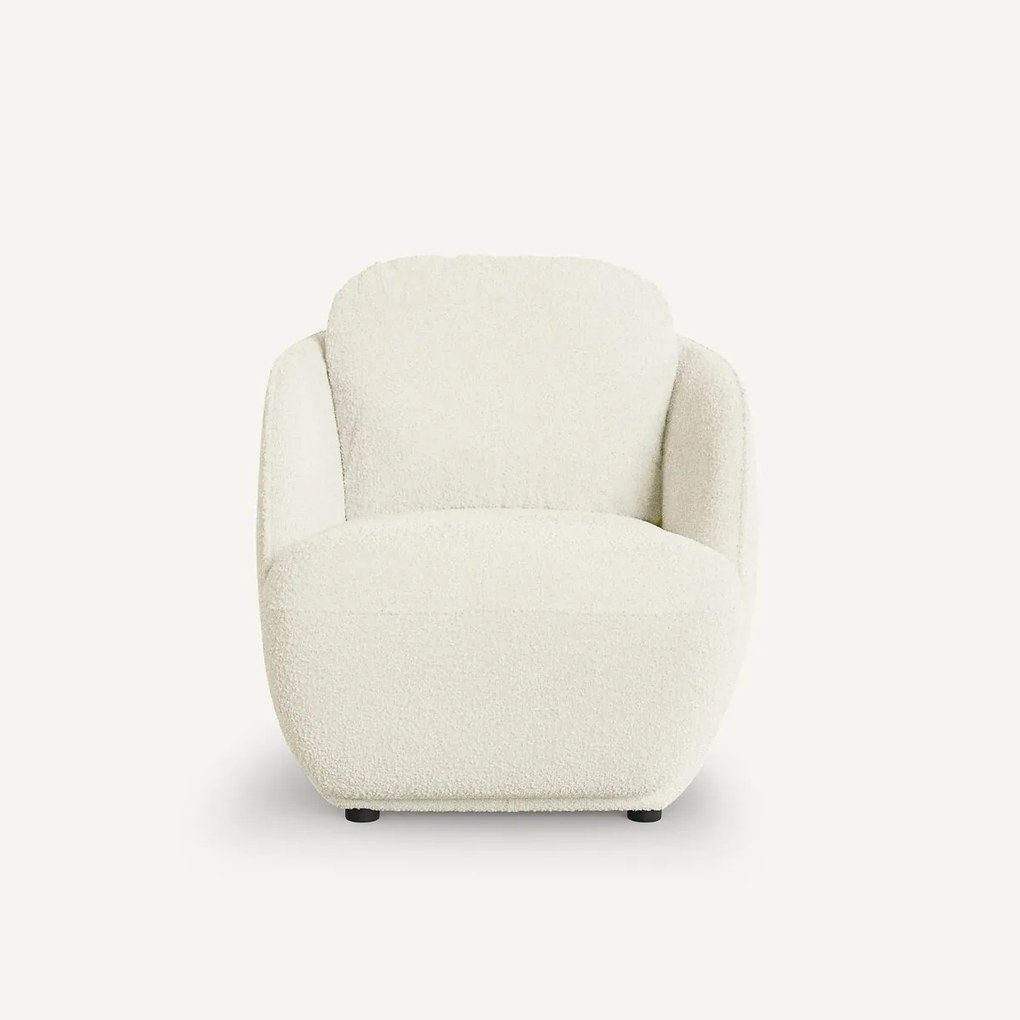 Fauteuil in bouclette stof, bolvormig, Alpine