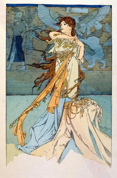 Mucha, Alphonse Marie - Kunstdruk Illustration by Alphonse Mucha, (26.7 x 40 cm)