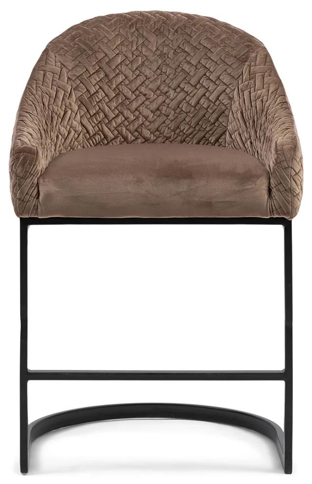 Rivièra Maison - Lincoln Counter Chair, velvet lll, golden mink - Kleur: bruin