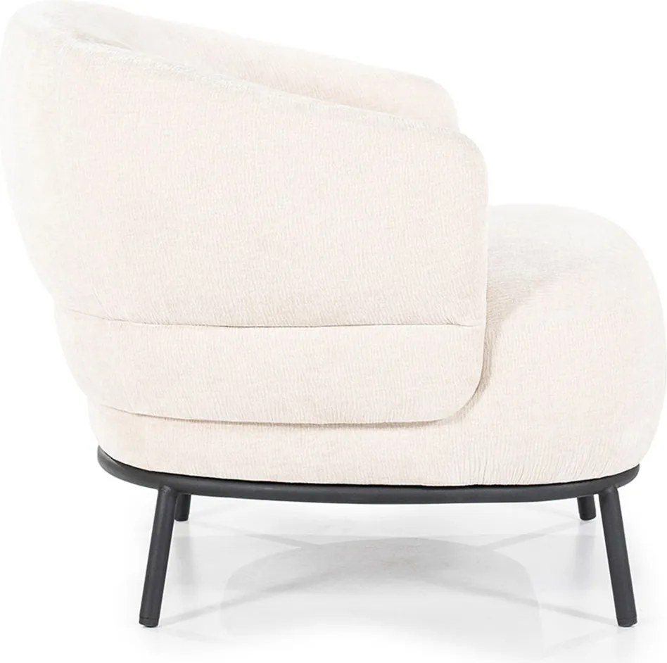 Zachte Fauteuil Beige Met Ronde Rug