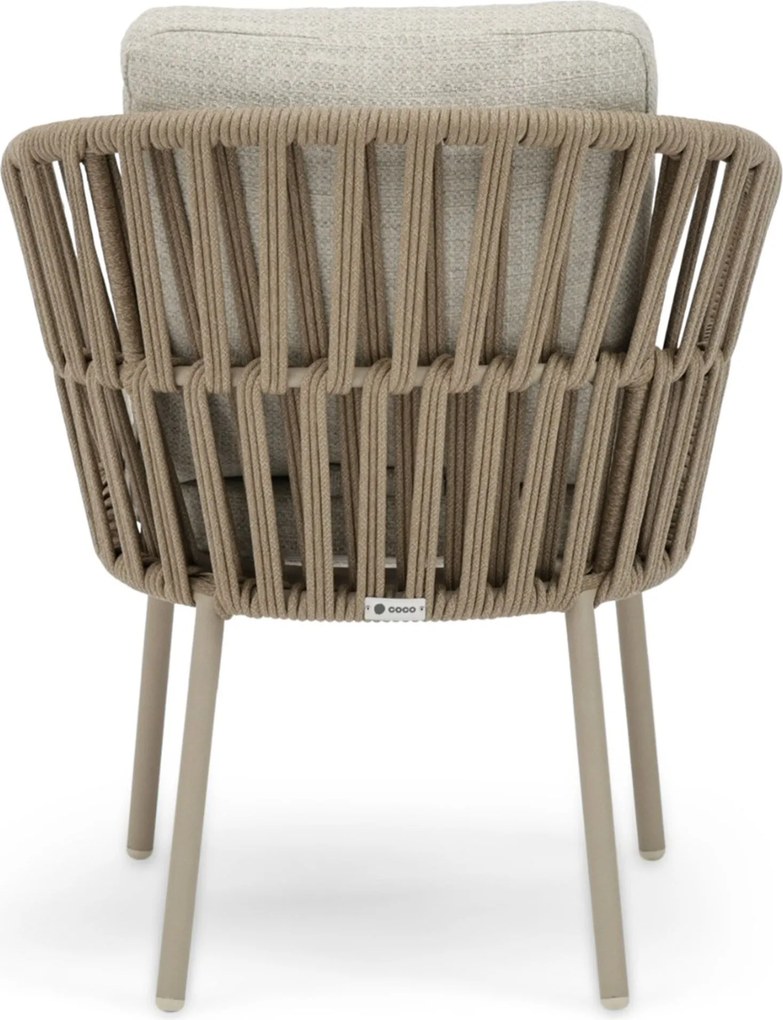 Tuinset Ronde Tuintafel 6 personen 158 cm Rope Zand/Beige Coco Elara/Trino