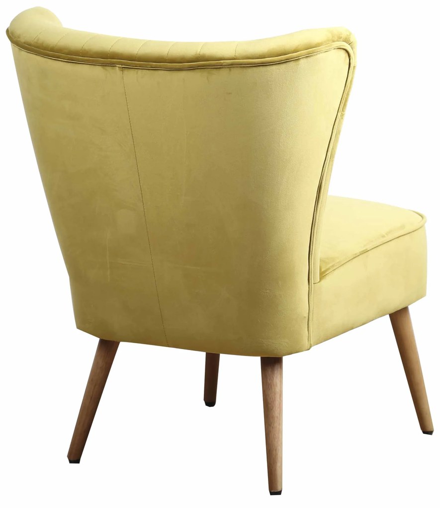 Fauteuil - Eva - stof Velours okergeel