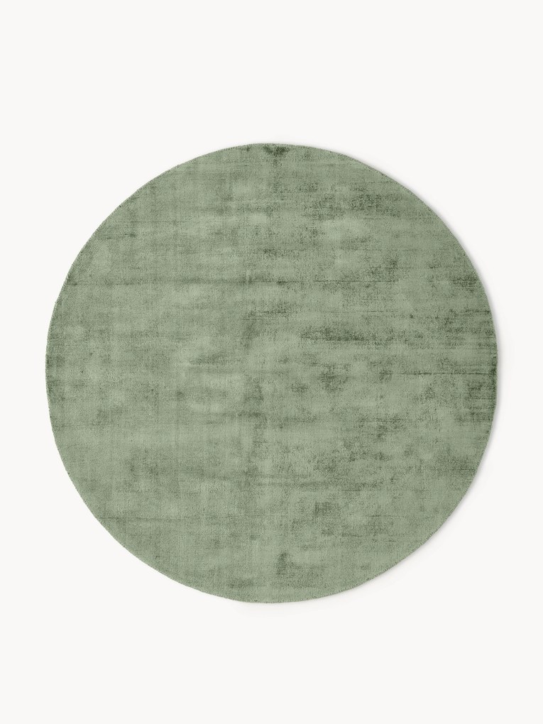 Rond handgeweven viscose vloerkleed Jane