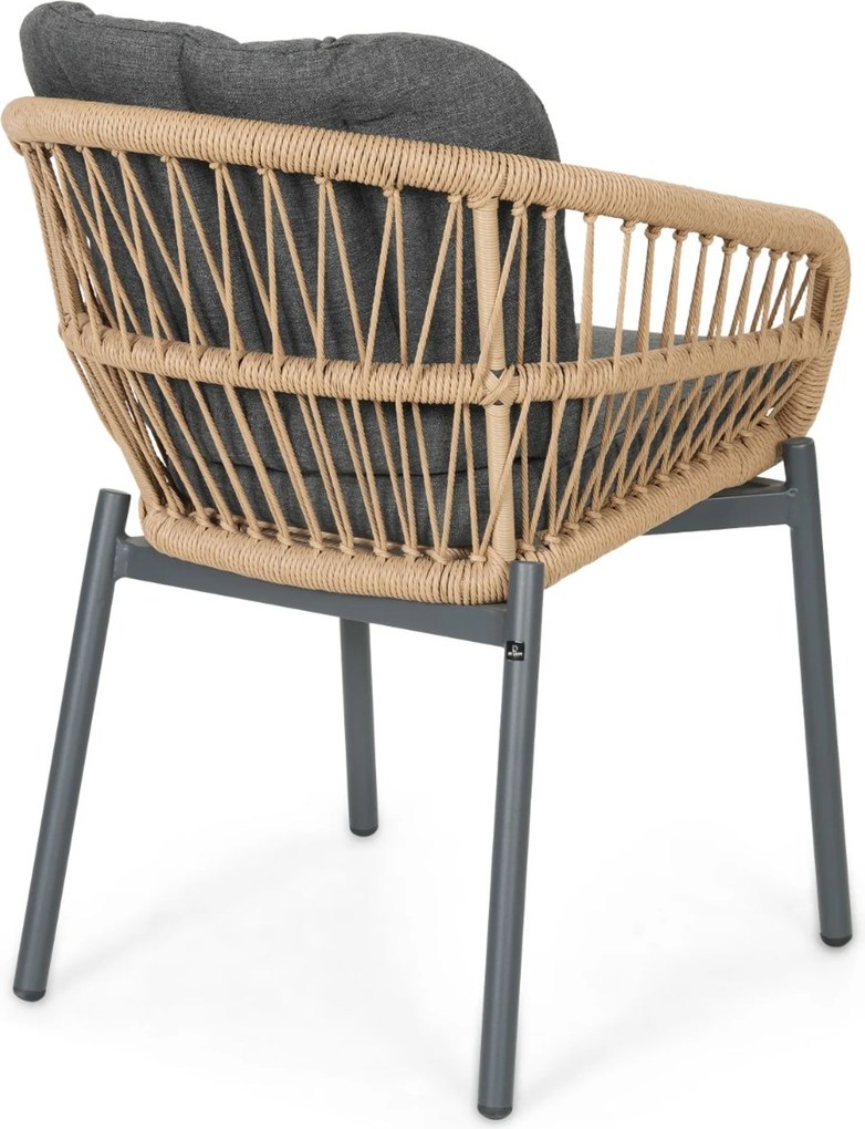 Tuinstoel Rope Grijs-antraciet De Laan Malaga