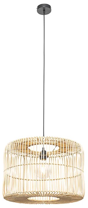 Oosterse hanglamp zwart met rotan kap - MaudOosters E27 rond Binnenverlichting Lamp