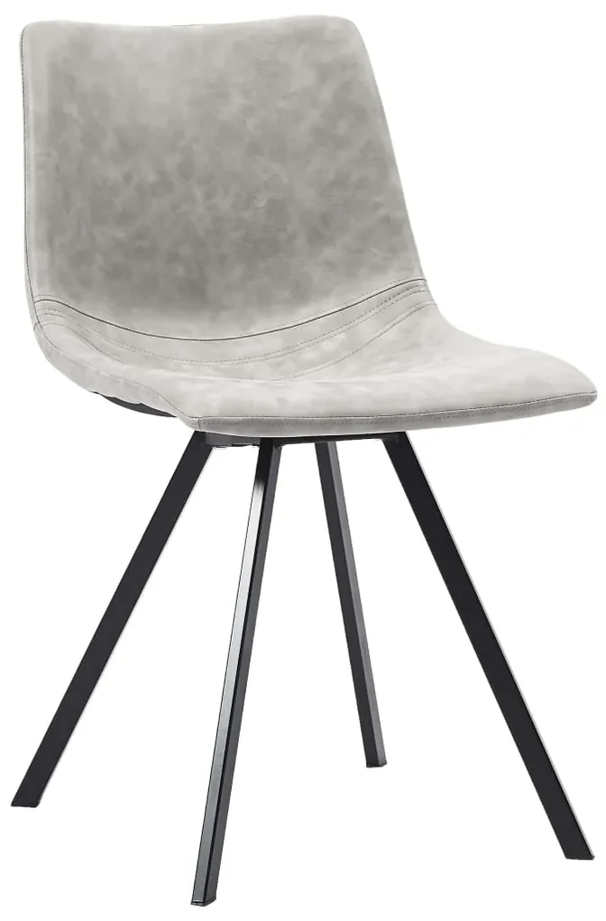 vidaXL Eetkamerstoelen 4 st kunstleer lichtgrijs
