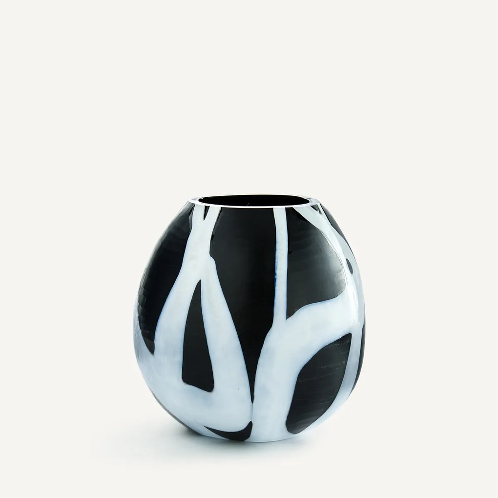 Handgeblazen glazen vaas, H20 cm, Neza